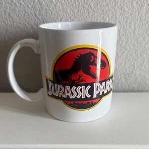 Original 1992 Jurassic Park White Mug with JP Stamp Vintage